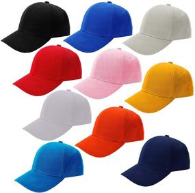 img 4 attached to 10 Pack of CoverYourHair Baseball Caps - Plain Dad 🧢 Hat - Adjustable Sport Cap - Multi-color Baseball Hats, One Size