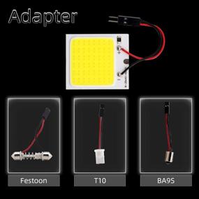 img 3 attached to 🚗 ГрандвьюTM COB - 10-пакетный LED панельный светильник для автомобилей - яркое внутреннее освещение для чтения и потолка с 10 адаптерами.