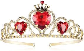 img 3 attached to ❤️ Evie Red Heart Tiara and Necklace Set: Descendants Crown & Pendant Jewelry | Queen of Hearts Costume Fan Accessories for Party