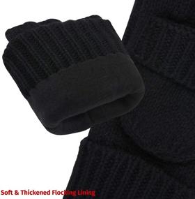 img 1 attached to Knitted Convertible Men's Winter Fingerless Mittens - Optimal Accessories for Cold Weather