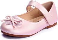 sparkle and shine with adamumu toddler ballet flower glitter girls' shoes: comfortable flats for your little princess logo