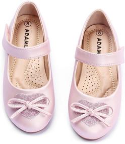 img 3 attached to Sparkle and Shine with ADAMUMU Toddler Ballet Flower Glitter Girls' Shoes: Comfortable Flats for Your Little Princess