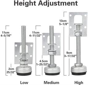 img 2 attached to Premium 4 Pack Heavy Duty Leveling Feet for Furniture & Workbench