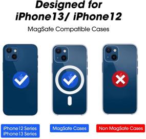 img 1 attached to 🔵 TechMatte MagGrip Magnetic Vent Car Phone Mount for iPhone 13, iPhone 12, Pro, Pro Max, Mini with MagSafe Case - Blue