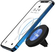 🔵 techmatte maggrip magnetic vent car phone mount for iphone 13, iphone 12, pro, pro max, mini with magsafe case - blue logo