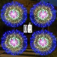 🎄 enhance christmas home décor with joiedomi 4packs firework copper wire hanging 200 led starburst lights - waterproof indoor/outdoor decorations for party, wedding, garden, patio, and bedroom логотип