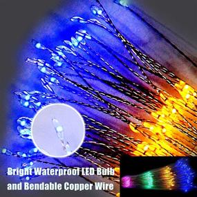 img 3 attached to 🎄 Enhance Christmas Home Décor with Joiedomi 4Packs Firework Copper Wire Hanging 200 LED Starburst Lights - Waterproof Indoor/Outdoor Decorations for Party, Wedding, Garden, Patio, and Bedroom