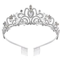 👑 sparkling silver princess crown & crystal queen tiaras: perfect hair accessories for birthdays, weddings, proms, pageants, halloween & christmas costumes logo