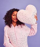 🌟 iscream plush fleece shining star heart shaped accent pillow - 13.5" x 13.5 logo