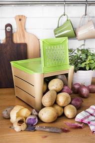 img 2 attached to 🥔 Snips Potato Keeper: Keep Potatoes Fresh with this Green Storage Container