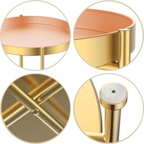 img 2 attached to 🌟 Stylish Round Gold Metal 2 Tier Tray Side Table for Small Spaces - Perfect Tea Table for Sofa Living Room