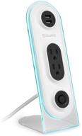 🔌 aduro dual usb power strip charging stand hub extension with surge protection for phone, laptop - white/black (4ft cord) logo