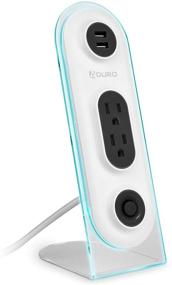 img 4 attached to 🔌 Aduro Dual USB Power Strip Charging Stand Hub Extension with Surge Protection for Phone, Laptop - White/Black (4ft Cord)