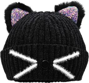 img 4 attached to Bellady Girl Beanie Winter Child_Black Outdoor Recreation for Hiking & Outdoor Recreation Clothing