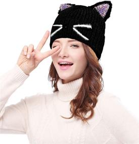 img 1 attached to Bellady Girl Beanie Winter Child_Black Outdoor Recreation for Hiking & Outdoor Recreation Clothing