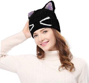 img 2 attached to Bellady Girl Beanie Winter Child_Black Outdoor Recreation for Hiking & Outdoor Recreation Clothing