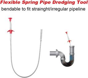 img 1 attached to 🚽 Toilet Snake: 21” Telescopic Flexible Pickup Claws for Drain, Sink, and Toilet Clog Removal - Reusable Spring Pipe Dredging Tool (2 Packs)