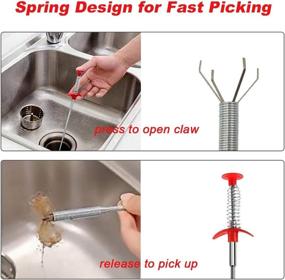 img 2 attached to 🚽 Toilet Snake: 21” Telescopic Flexible Pickup Claws for Drain, Sink, and Toilet Clog Removal - Reusable Spring Pipe Dredging Tool (2 Packs)