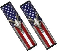 seanative 2 pcs universal car seat belt pads cover - patriotic american flag deer belt strap covers for women men children girls boys, safety shoulder straps pads - perfect gifts logo