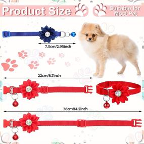 img 3 attached to 🌸 Kacctyen 16pc Dog Collar Flowers with Bell: Stylish Bow Tie for Girls, Cats, and Puppies - Adjustable, Detachable Pet Collar Accessory