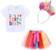 🎈 mud kingdom little girl birthday outfit: tops & skirt tutu clothes set logo