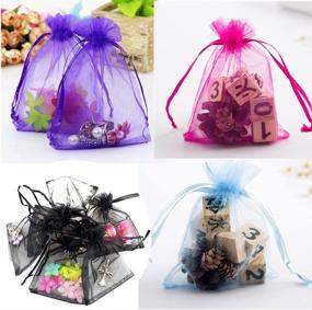 img 3 attached to 🎁 Vibrant MeetRade Organza Bags Set - 100pcs Mix Color & 4 Sizes, Perfect for Weddings, Christmas Parties, and Gift Favor Packaging