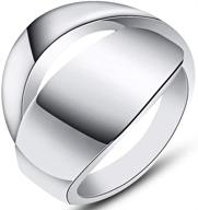 💍 geometric promise statement wedding party ring in stainless steel plain wrap logo