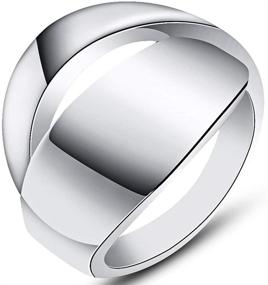 img 1 attached to 💍 Geometric Promise Statement Wedding Party Ring in Stainless Steel Plain Wrap