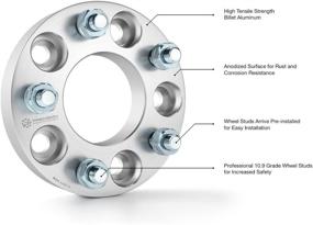 img 1 attached to 🔧 RockTrix 5x5 до 5x4.5 Колесные адаптеры (преобразует шаблон болтов) - 1.25 дюйма толщиной, 78.3 мм отверстие, метрические болты гайки, 4 шт.