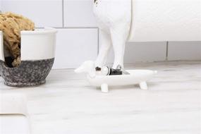 img 3 attached to White Ceramic Dog Dish 🐶 by Creative Co-Op - Elongated Design