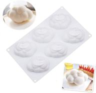 🍰 6-cavity 3d cloud silicone mousse cake mold: french dessert pastry baking bakeware for jello shots, soap, lotion bars, and candle making logo