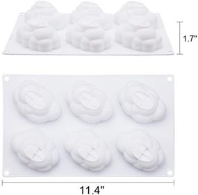 img 3 attached to 🍰 6-Cavity 3D Cloud Silicone Mousse Cake Mold: French Dessert Pastry Baking Bakeware for Jello Shots, Soap, Lotion Bars, and Candle Making