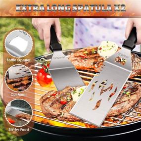 img 3 attached to 🔥 Ultimate Griddle Accessories Kit: 18PCS Flat Top Grill Tools Set for Outdoor BBQ, Teppanyaki and Camping - Includes Cleaning Tool, Spatula, Basting Cover, Tongs, Scraper, Carrying Bag