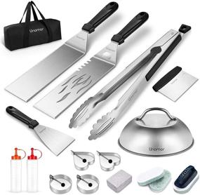 img 4 attached to 🔥 Ultimate Griddle Accessories Kit: 18PCS Flat Top Grill Tools Set for Outdoor BBQ, Teppanyaki and Camping - Includes Cleaning Tool, Spatula, Basting Cover, Tongs, Scraper, Carrying Bag