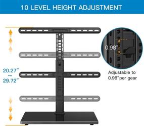 img 3 attached to 📺 Universal Swivel TV Stand-Table Top Base for 37-65 inch Flat Screen 4K TVs, Height Adjustable TV Stand Mount with Heavy Duty Tempered Glass Base VESA 600x400mm