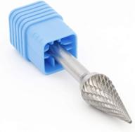 🔧 dltools sm-5 carbide burr file: 1/2 inch cylinder ball shape, 1/4 inch shank - ideal for rotary die grinder, 1 piece logo