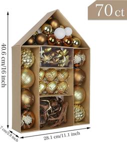 img 1 attached to 🎄 Exquisite Valery Madelyn 70ct Copper and Gold Shatterproof Christmas Ball Ornaments - Elegantly Luxurious Xmas Decorations