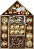 🎄 exquisite valery madelyn 70ct copper and gold shatterproof christmas ball ornaments - elegantly luxurious xmas decorations logo