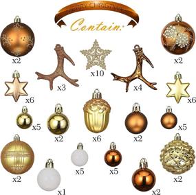 img 2 attached to 🎄 Exquisite Valery Madelyn 70ct Copper and Gold Shatterproof Christmas Ball Ornaments - Elegantly Luxurious Xmas Decorations