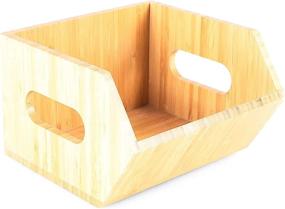 img 2 attached to Bamboo Kitchen Storage Box Set - Stackable Organizer (2 Count)