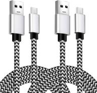 🔌 long 10ft usb c cable 2pack for samsung s10, fast charge nylon braided usb a to usb c cable compatible with s20 s9, note 10, lg, google pixel logo