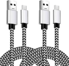 img 4 attached to 🔌 Long 10ft USB C Cable 2Pack for Samsung S10, Fast Charge Nylon Braided USB A to USB C Cable Compatible with S20 S9, Note 10, LG, Google Pixel