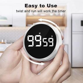 img 3 attached to Digital Kitchen Timer with LED Touch Screen - USB Rechargeable, Magnetic Countdown Timer for Kids, Classroom Study, Exercise, Oven, Cooking, Teaching