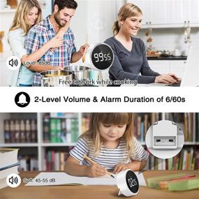 img 2 attached to Digital Kitchen Timer with LED Touch Screen - USB Rechargeable, Magnetic Countdown Timer for Kids, Classroom Study, Exercise, Oven, Cooking, Teaching