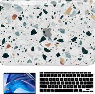 👩 b belk macbook air 13 inch case 2020 2019 2018 a2337 m1 a2179 a1932 release, hard shell case with keyboard cover and screen protector, macbook air 2020 case with touch id, terrazzo marble design logo