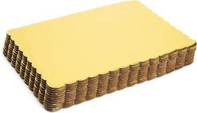 img 4 attached to 🥐 Scalloped Rectangle Gold Dessert Boards