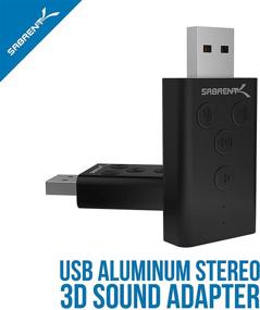 img 2 attached to 🔊 SABRENT Aluminum USB External 3D Stereo Sound Adapter for Windows and Mac - Plug & Play, No Drivers Required [Black] (AU-DDAB) - Enhanced SEO