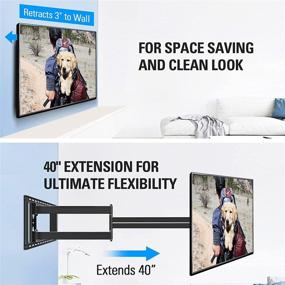 img 3 attached to 📺 Premium Long Arm TV Wall Mount for 42-90 Inch TVs, 40 Inch Extension, Swivel and Tilt, Full Motion Mount - Max VESA 800x400mm, 150 lbs. Load, Ideal for 16”,18”, 24” Studs