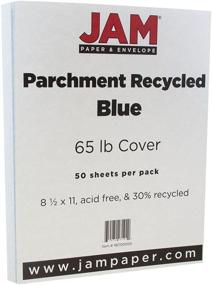 img 2 attached to JAM PAPER Blue Recycled Cardstock - 8.5 x 11 Coverstock - 65lb / 176 gsm - 50 Sheets/Pack