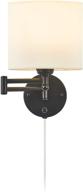 🔌 plug-in swing arm wall sconce - 7" shade width, opaque ivory linen shade, 40w, 2-way installation (1 light) logo